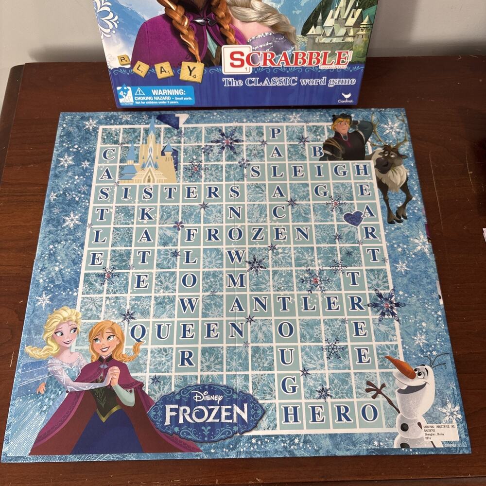 Disney Frozen Scrabble Word Game 2-Sided Board Letter Tile Matching Classic Toy - Picture 9 of 10